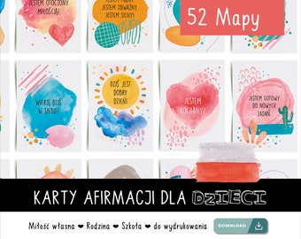 Affirmationskarten (PDF) auf polnisch für Kinder zum selbst ausdrucken | Selbstbewusstsein stärken | DIN A6
