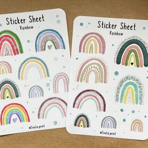 Rainbow Stickers | Rainbow | Sticker bullet journal | Journal stickers