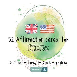 Affirmation cards (PDF) for children to print out themselves | Boost self-confidence | Letter | 4x6 | printable