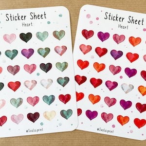 Sticker heart | Heart | Sticker bullet journal | Journal Stickers | Love | Watercolor Hearts