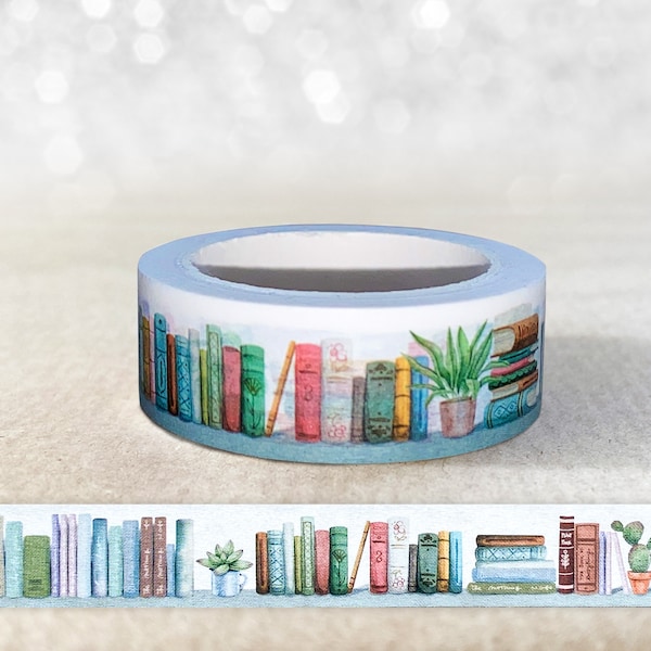 Washi Tape | Bücher | 10 m | Aufkleber | Bulletjournal | Journal Sticker | Bücherregal