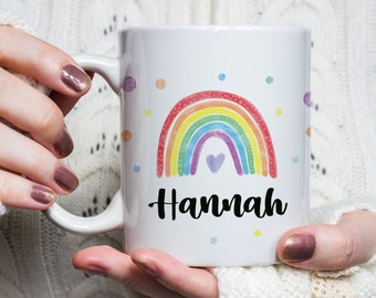 Cup with name & rainbow | Desired name