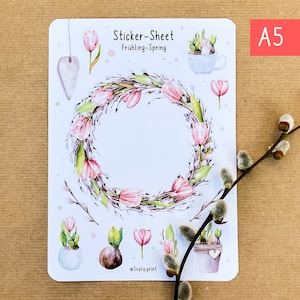 Sticker Frühling | Kranz | Tulpen | Journal | Bulletjournal