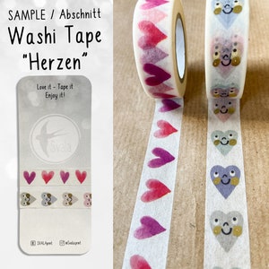 MONSTER | Patroon | Washi-tape | 1,5 cm x 50 cm | harten | Sticker | Bullet-dagboek | Tijdschriftstickers | Aquarelstickers