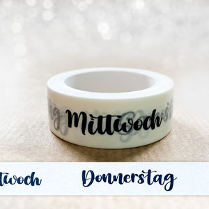 Washi Tape | Wochentage | 10 m | Aufkleber | Bulletjournal | Journal Sticker
