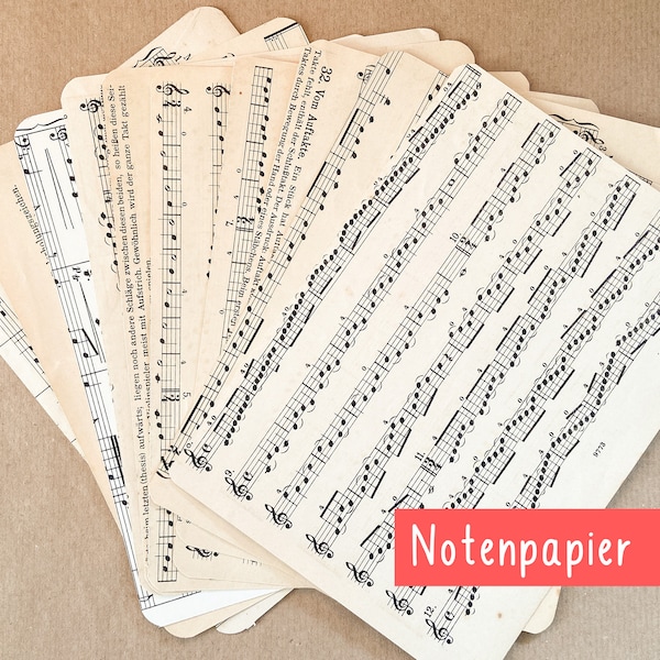 10 old sheet music | A5 | antique music paper from the 1910s | vintage craft paper