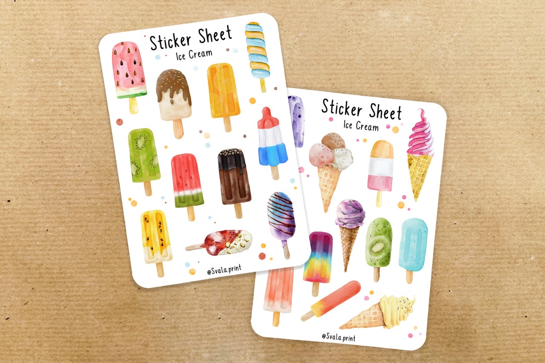 Ice Cream Stickers | Ice Cream | Bullet Journal Stickers | Journal ...