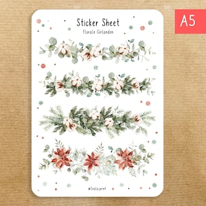 Sticker kerstslingers | Kerstmis | Maretak | Journaal | Bullet-dagboek | Sticker | slingers