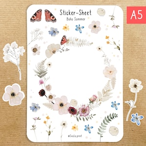 Sticker Boho Sommer | | Hochzeit | Wiesenblumen | Journal | Bulletjournal | Aufkleber