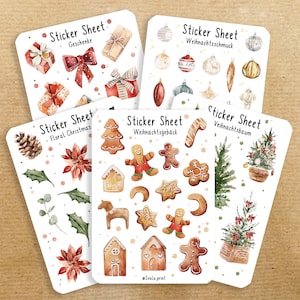 XMAS Bundle | 5er Set Aufkleber | Bullet Journal Sticker| Weihnachten | Scrapbook Planer Sticker, Winter, Feiertage