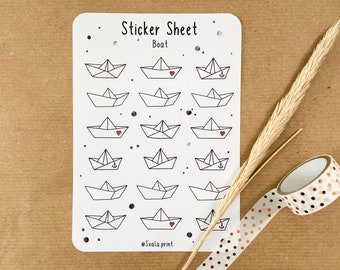 Sticker Boot | Papierboot | Origamiboot | Aufkleber Bulletjournal | Journal Sticker | Paperboat