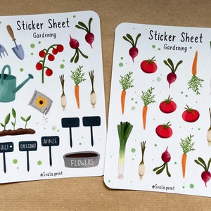 Sticker Garten | Gärtnern | Gardening | Aufkleber Bulletjournal | Journal Sticker | Vegetable | Watercolor