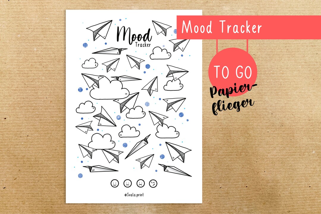 Mood Tracker Stickers to Go Stickers Paper Airplane Bullet Journal ...