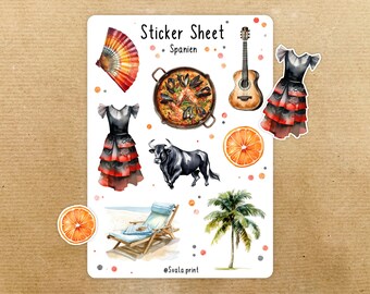 Sticker Spain V03 | Flamenco | Bullet Journal Sticker | Journal Sticker | Holiday | Travel Sticker
