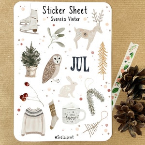 Sticker Scandinavian Winter 1 | Sweden | Bullet Journal Sticker | Journal Stickers | Scandinavia Sverige | Boho