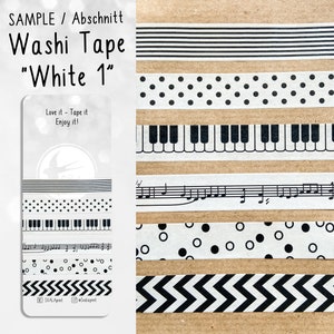 SAMPLE | Pattern | Washi Tape | 1.5cm x 50cm | white | Sticker | Bullet journal | Journal Stickers | Watercolor stickers