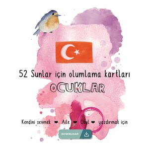 Affirmationskarten (PDF) auf türkisch für Kinder zum selbst ausdrucken | Selbstbewusstsein stärken | DIN A6