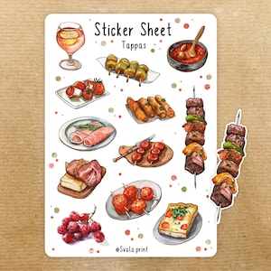 Sticker Spanje V01 | Tappas | Sticker bullet dagboek | Tijdschriftstickers | vakantie | Reisstickers