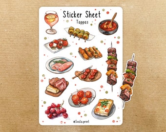 Sticker Spain V01 | Tappas | Bullet Journal Stickers | Journal Stickers | Holidays | Travel Stickers
