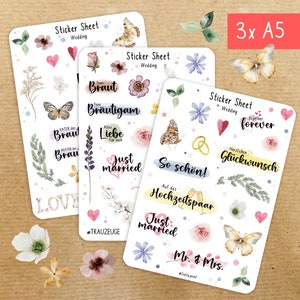 Wedding stickers | Stickers for the guest book | Photo album | Stickers for weddings