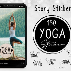 150 Instagram Story Stickers | Yoga | Fitness | set