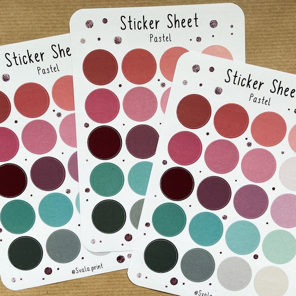 Pastel – Sticker | Kreise | Dots | Punkte | Rosé | Mint | Bulletjournal | Journal Sticker