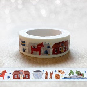 Washi Tape | Sweden | 10 m | Sticker | Bullet journal | Journal Sticker | Watercolor | Pipi