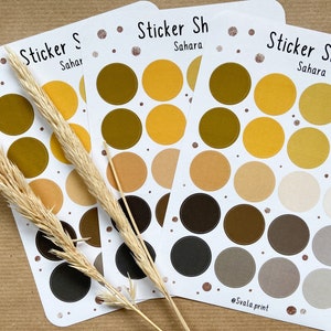 Sahara – Stickers | Circles | Dots | Points | Brown | Yellow | Bullet Journal | Journal Stickers