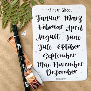 Sticker Month Names Sticker Bullet Journal Journal Stickers Months -   Ireland