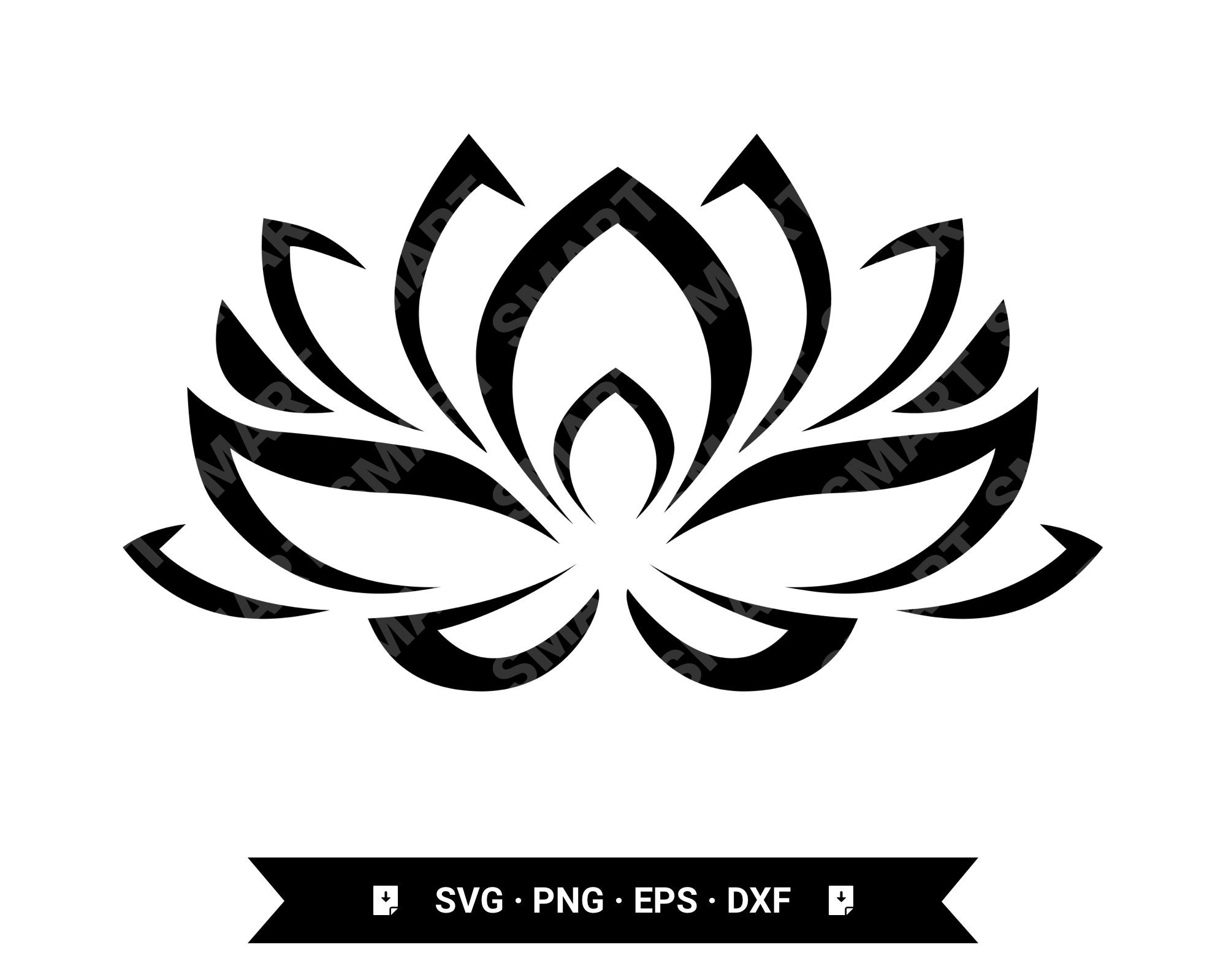 Lotus Flower SVG PNG EPS dxf digital download Digital | Etsy