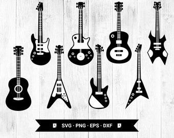 Paquete de guitarra Svg, guitarra acústica Clip Art, archivo Vector Cut para Cricut,Guitarra svg,png,eps,dxf Descarga digital - Descarga instantánea