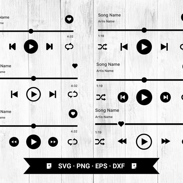 Play pause rewind Button svg,Spotify player,Music player svg, Music Player Glass Art, Song Glass Art, Cricut png,dxf,eps Digital DownloaD