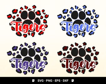 Pata de tigres svg, Orgullo de tigres, Espíritu escolar, Mascota de la escuela svg, Go Tigers svg, Go Tigers,School Pride SVG, Svg,PNG,Dxf,Eps clipart,Cricut