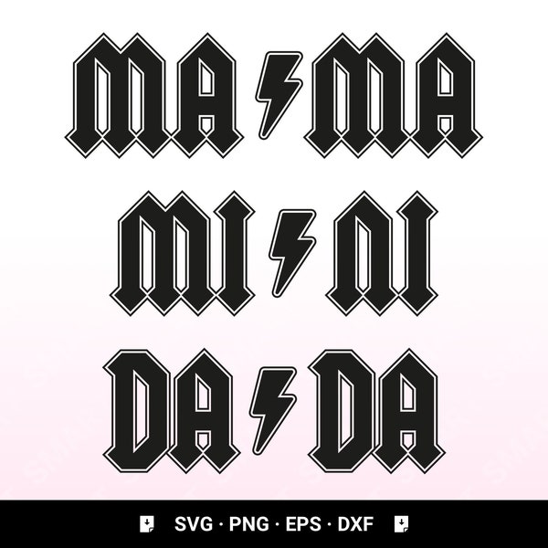 MAMA,DADA,MINI Svg,Png,Eps,Dxf Digital Download - Instant Download