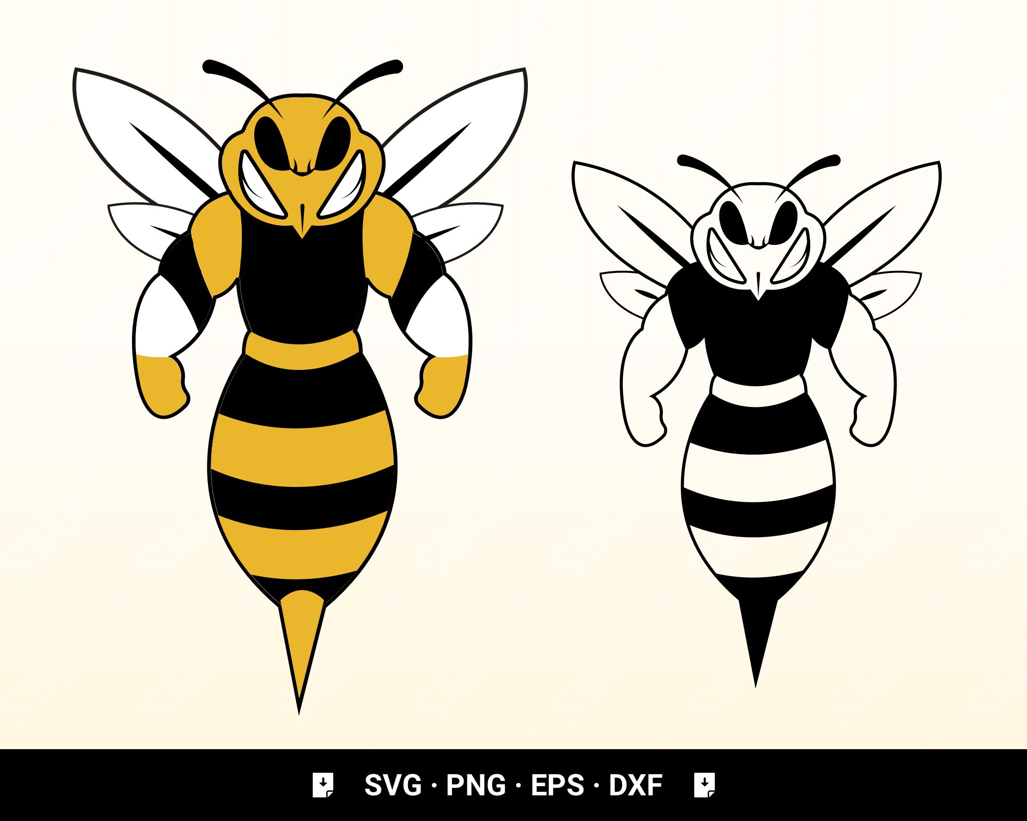 Yellow Jacket Svgbee Mascot College SVG lady Etsy