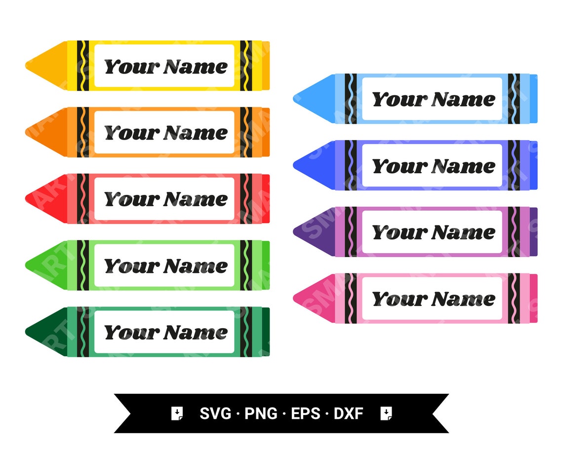 Crayon Name Tags Free Printable Time 4 Kindergarten Tiffani Mugurussa 