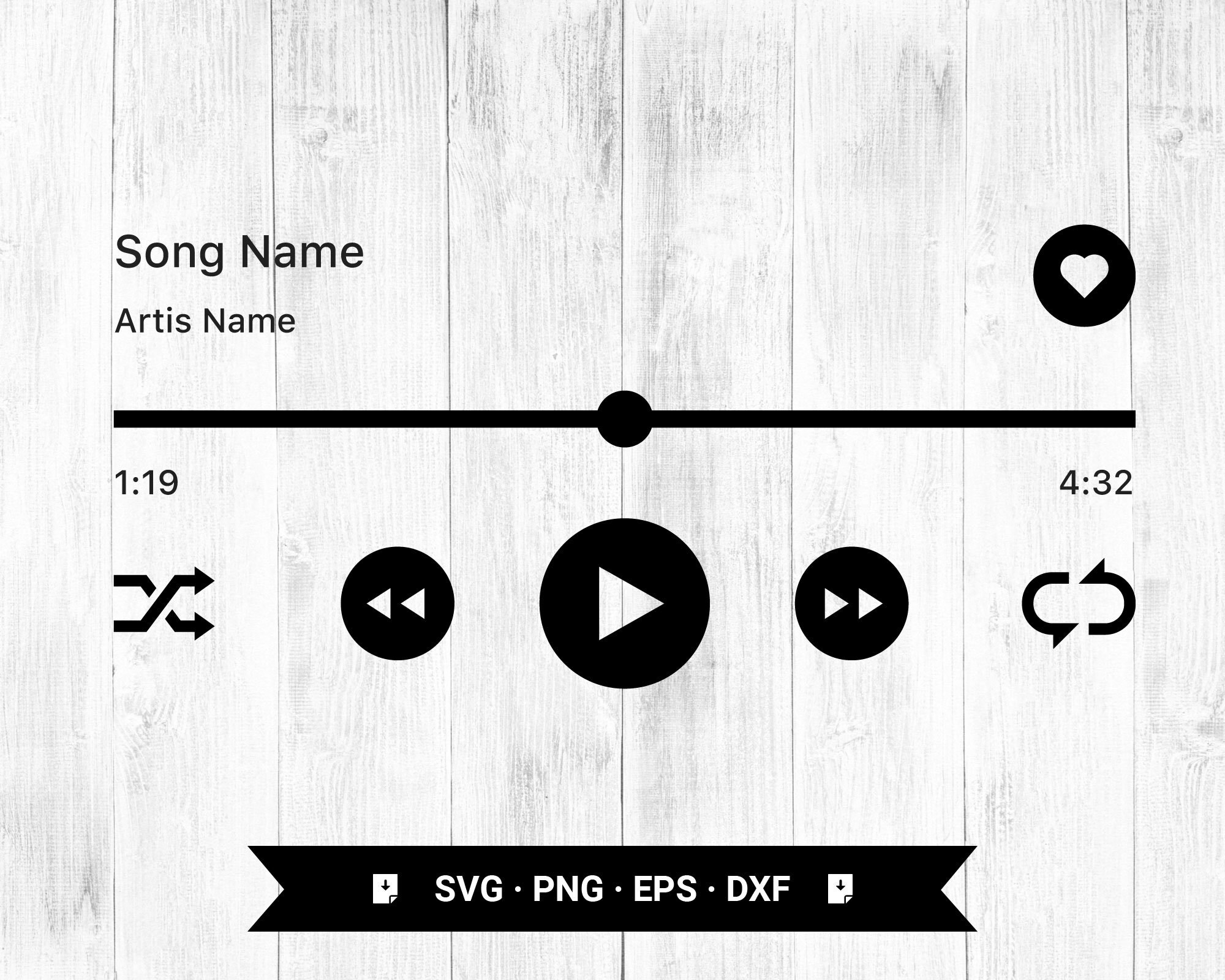 Play Pause Rewind Button Svgspotify Playermusic Player Svg - Etsy
