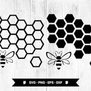 Peine de miel svg, abeja reina png, racimo de miel svg, panal de miel hexágono svg, patrón hexagonal Png, Eps, Dxf Descarga digital Descarga instantánea imagen 1