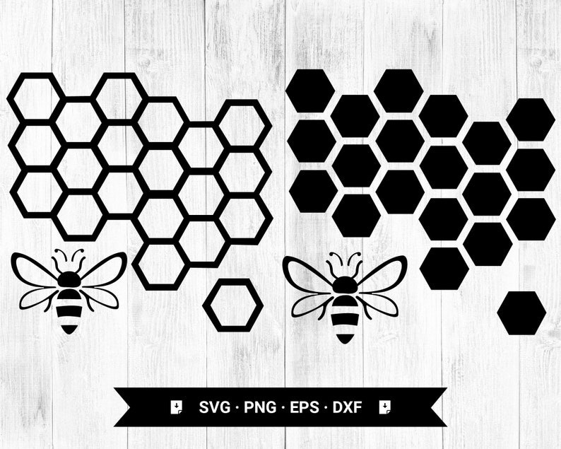 Peine de miel svg, abeja reina png, racimo de miel svg, panal de miel hexágono svg, patrón hexagonal Png, Eps, Dxf Descarga digital Descarga instantánea imagen 1