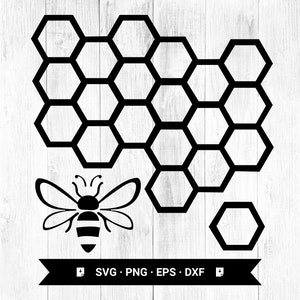 Peine de miel svg, abeja reina png, racimo de miel svg, panal de miel hexágono svg, patrón hexagonal Png, Eps, Dxf Descarga digital Descarga instantánea imagen 2