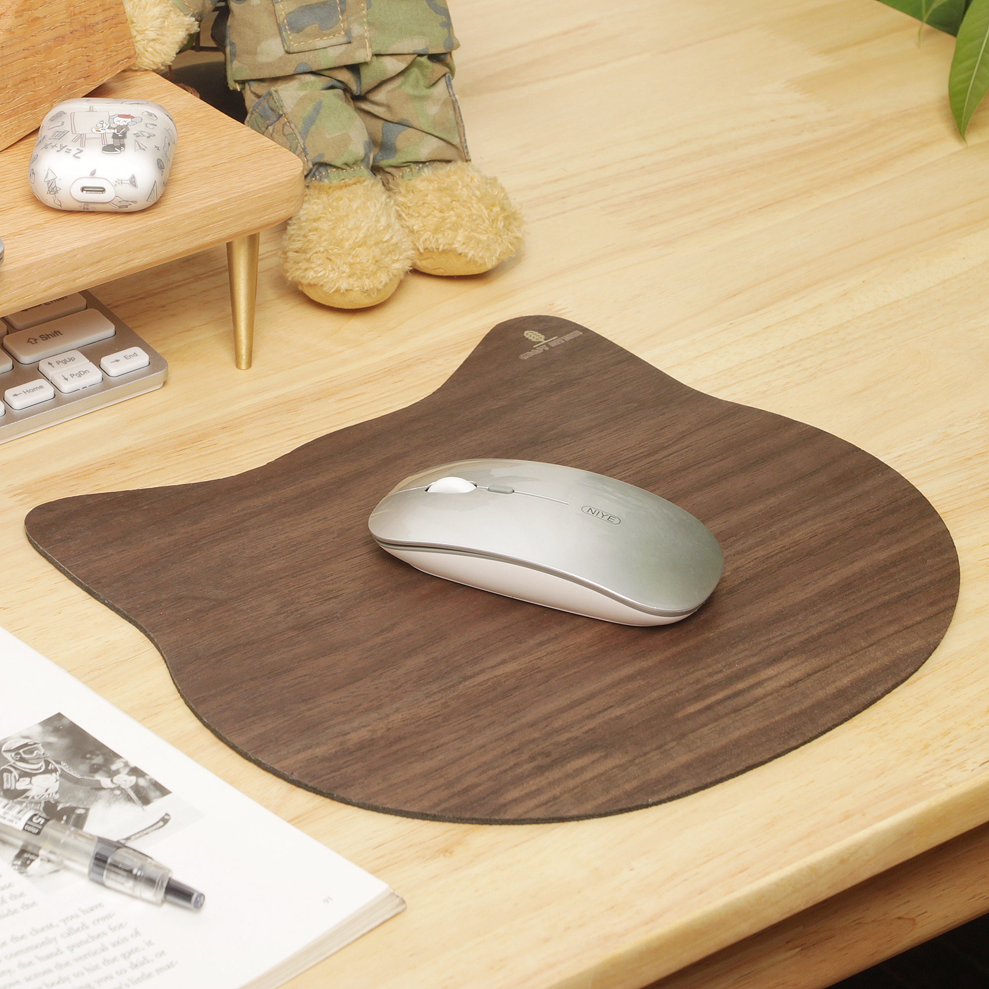Wooden Mouse Pad Cartoon Mouse Pad Walnut Wood Mouse Mat - Etsy