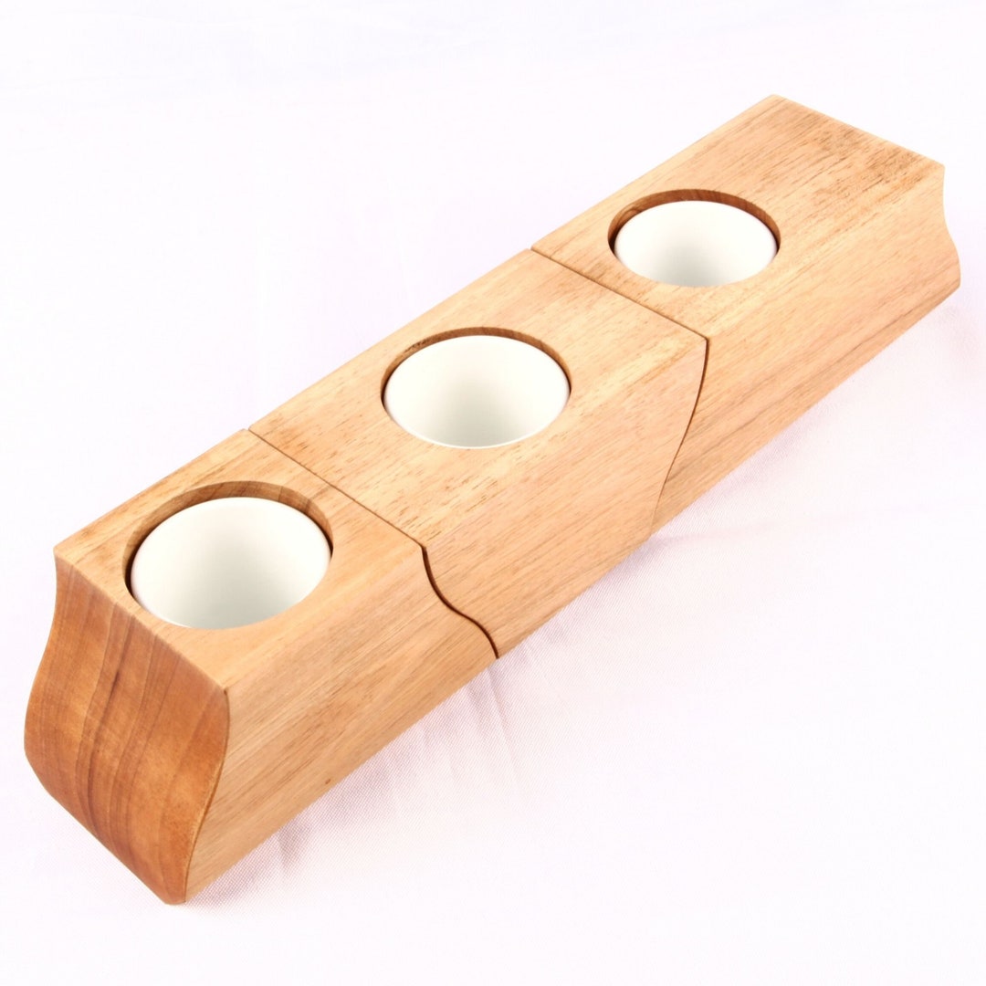 Ressha Set of 3 Wooden Office Plant Pots Beautiful Ceramic Etsy