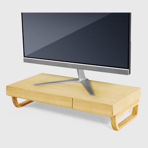 WOODEN MONITOR STAND, Laptop Stand with Drawers, Computer Stand, Desk Shelf, Monitor Shelf, Home Office, Desk Accessories, Computer Riser