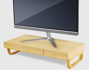 WOODEN MONITOR STAND, Laptop Stand with Drawers, Computer Stand, Desk Shelf, Monitor Shelf, Home Office, Desk Accessories, Computer Riser