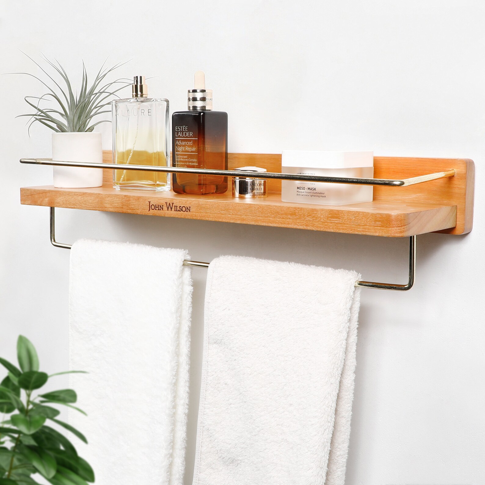BATHROOM SHELF With Towel Bar & Hook Tower Holder With Rail - Etsy
