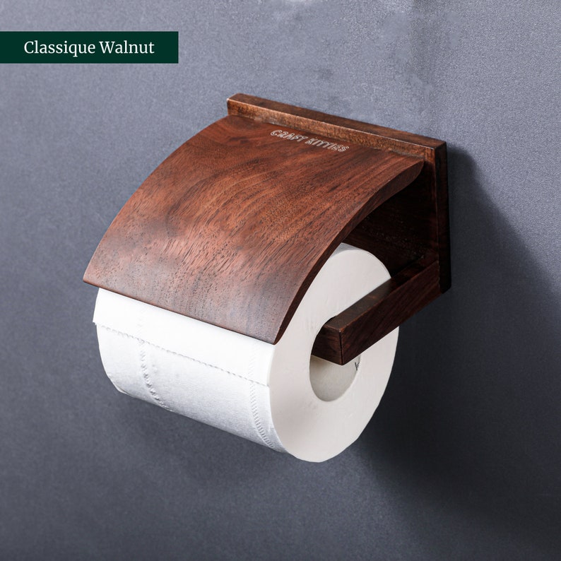 TOILET PAPER HOLDER wooden shelf wc roll Toilet paper unroller Toilet paper door toilet bathroom wall mount Interior decorations Classique