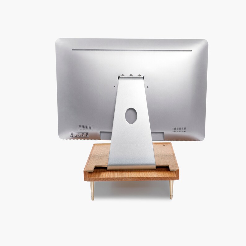 WOODEN MONITOR STAND Red Oak Wood Imac Monitor Stand Apple Etsy