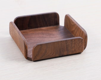WOODEN SMALL TRAY | Walnut hand polished | Perfect for office accessory, Keys, watch | Original office decoration | Stylish Gift