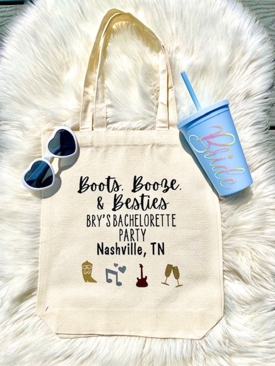 Nashville bachelorette tote bag / bachelorette gift bag / Etsy