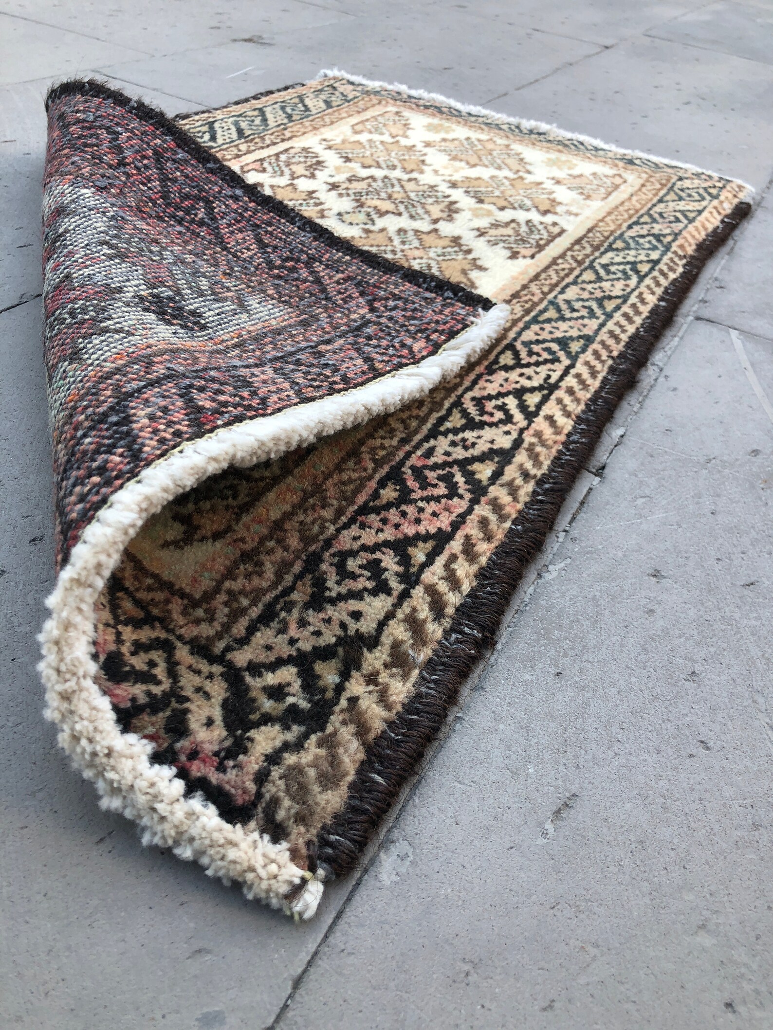 Vintage Doormat Rug Small Bathroom Carpet 1.37 x 2.34 ft Etsy